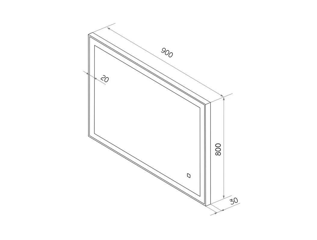 Приобрести continent зеркало с подсветкой solid black 90х80 см, черное