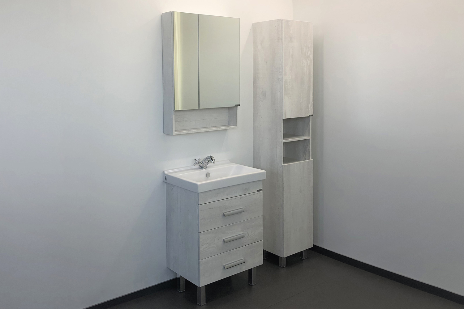 Приобрести сomforty зеркало-шкаф "никосия-60" дуб белый