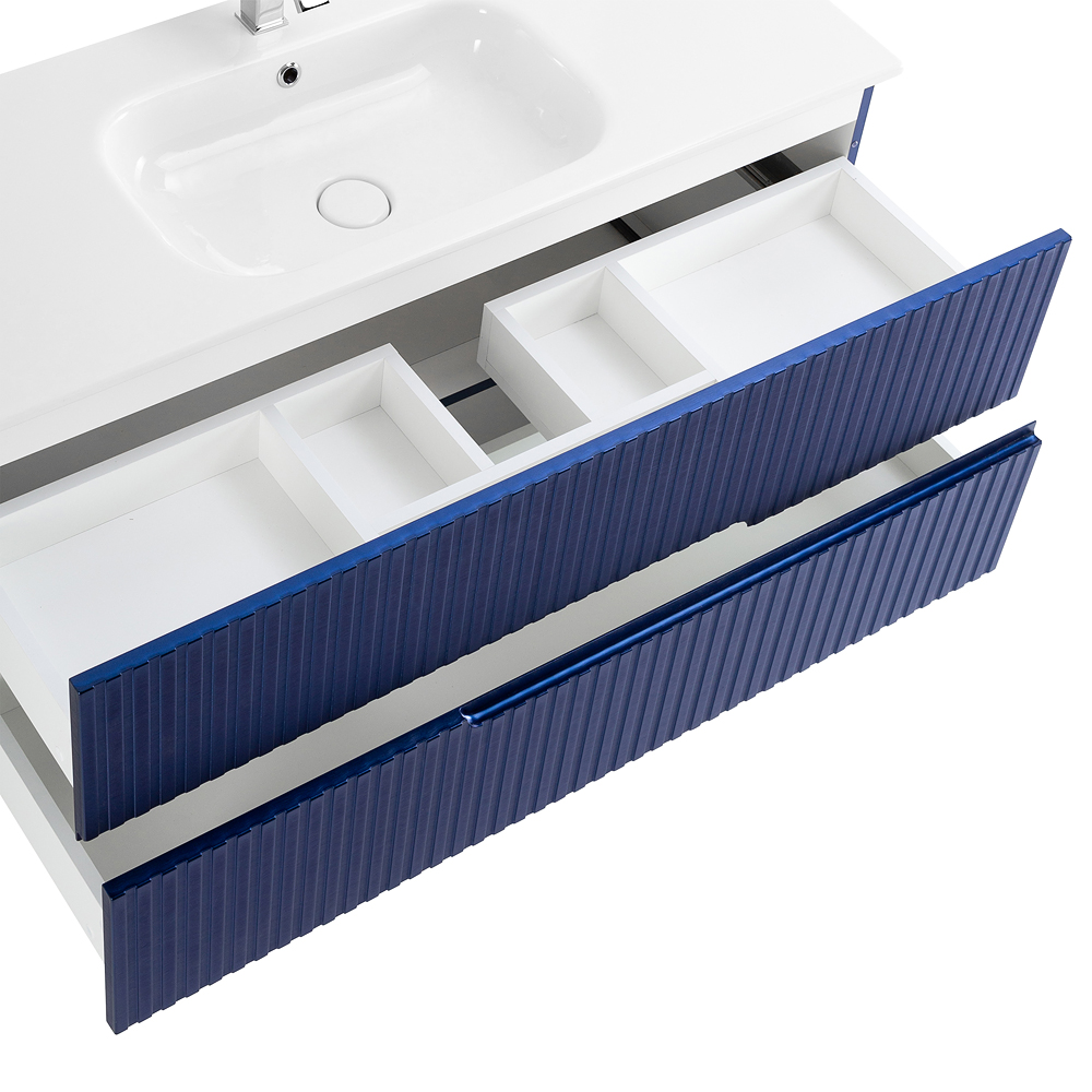 Приобрести cezares тумба подвесная с раковиной duet 120 см sapfiro, синяя duet-1200-2c-so-spf-p