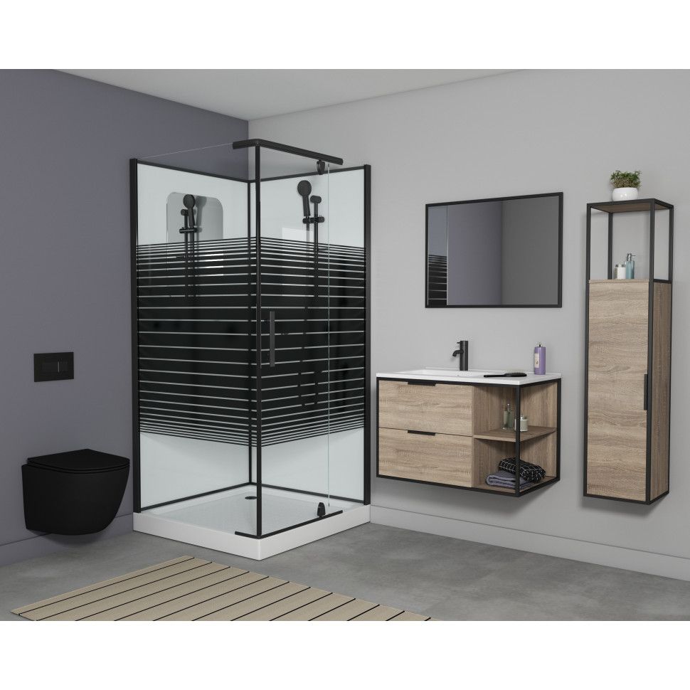 Приобрести grossman душевая кабина classic 90х90 см, квадратная, черный\ узор gr271qr