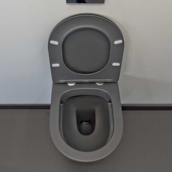 Приобрести comforty подвесной унитаз 105mdh безободковый, сиденье дюропласт softclose тонкое, быстросъёмное (графит матовый)