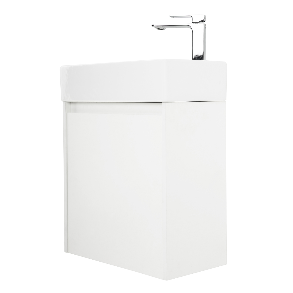 Приобрести belbagno тумба с раковиной kraft mini 50 см, подвесная bianco opaco левосторонняя, белая раковина