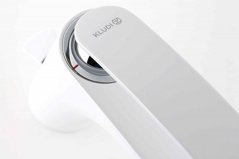 Приобрести kludi balance однорычажный смеситель на умывальник, с донным клапаном, белый/хром dn 10, арт. 520239175