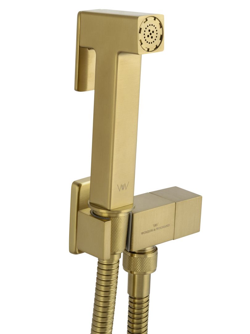 Приобрести модуль гигиенического душа для встраиваемых смесителей wonzon & woghand, брашированное золото (ww-88809904-bg)