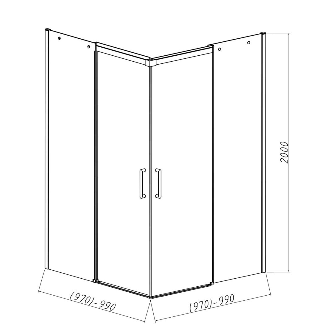 Приобрести vincea душевое ограждение dice 100х100 см, прозрачное, хром vss-4d100cl