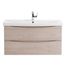 BelBagno Тумба с раковиной MARINO-CER 90 см, подвесная Rovere Grigio, белая раковина