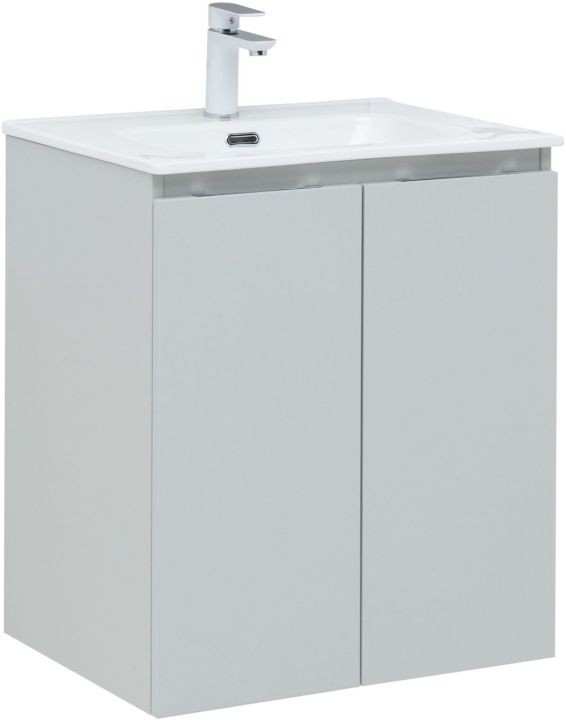 Приобрести aquanet тумба с раковиной алвита new 60 см, 2 дверцы, серый