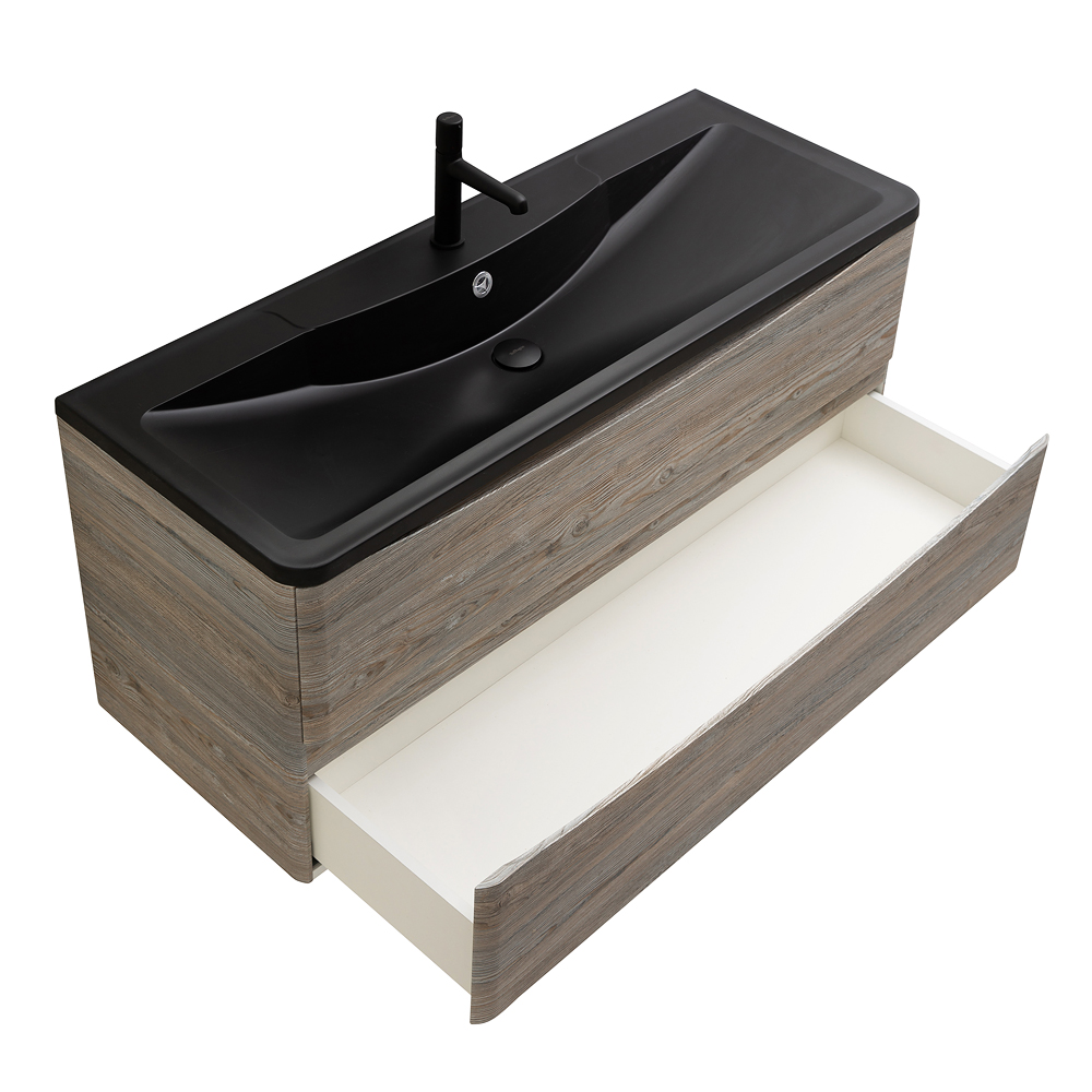 Приобрести belbagno тумба с раковиной acqua 120 см, подвесная pino scania, чёрная раковина