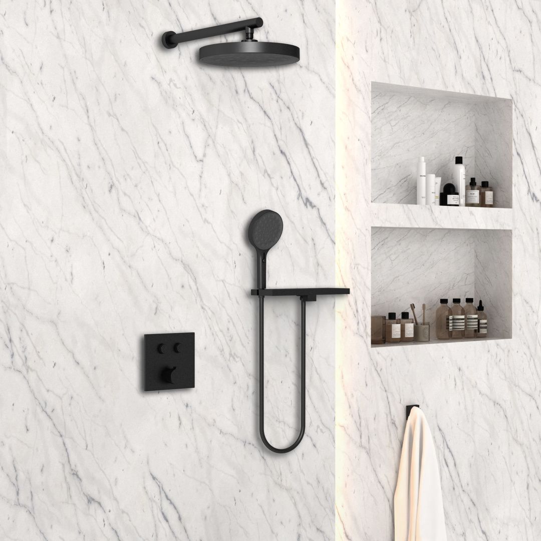 Приобрести vincea встраиваемая душевая система , черная матовая vsfw-4i212rmb