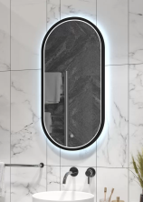 Continent Зеркало с подсветкой Delia Black 40х80 см, черное