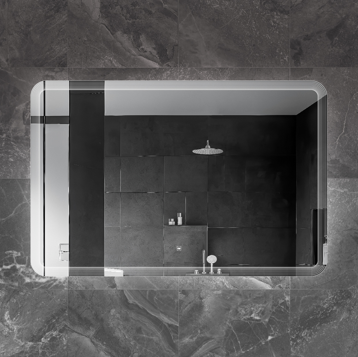 Приобрести cezares зеркало duet 120х80 см, контурная подсветка, сенсорное включение, гравировка czr-spc-duet-1200-800-led-tch