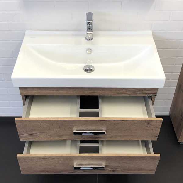 Приобрести сomforty тумба с раковиной никосия 80п дуб темный