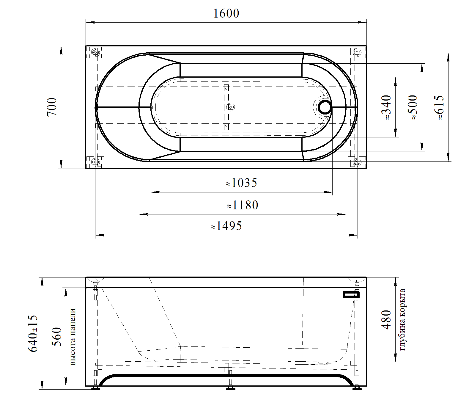 Приобрести акриловая ванна радомир виктория 160x70 см ( комплект каркас и слив )