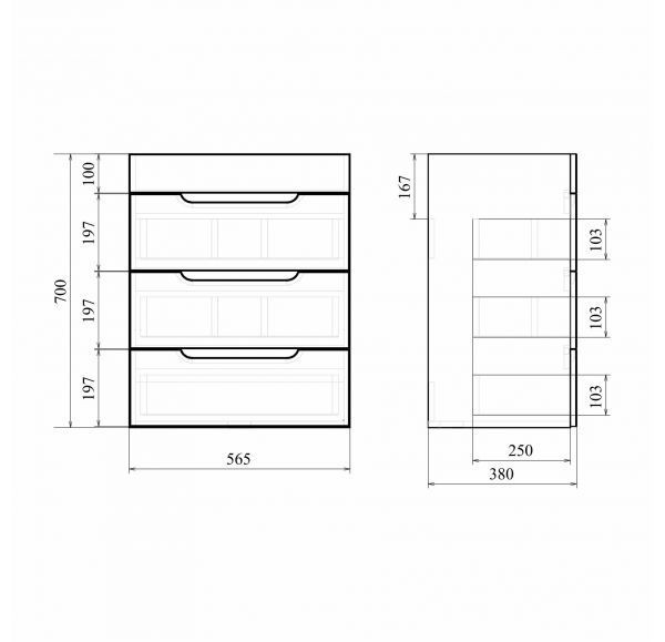Приобрести mirsant тумба soho quadro, напольная с раковиной 60см с доводчиком