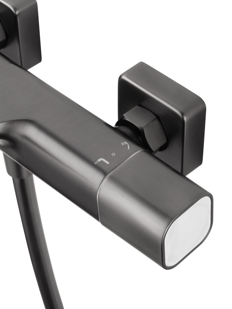 Приобрести смеситель для ванны с душевым гарнитуром и термостатом wonzon & woghand solid, темный графит (ww-c2011-a-bgg)