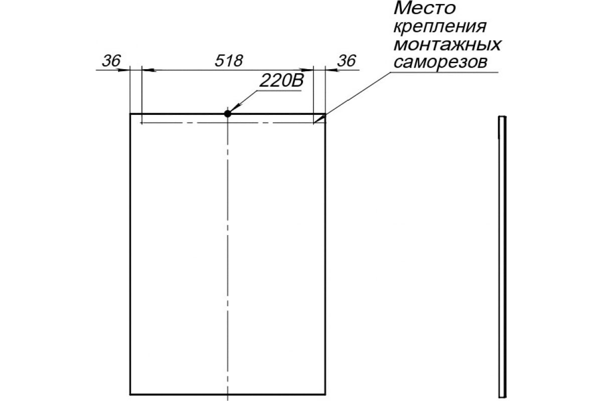 Приобрести aquanet зеркало lino 60 см, белое матовое