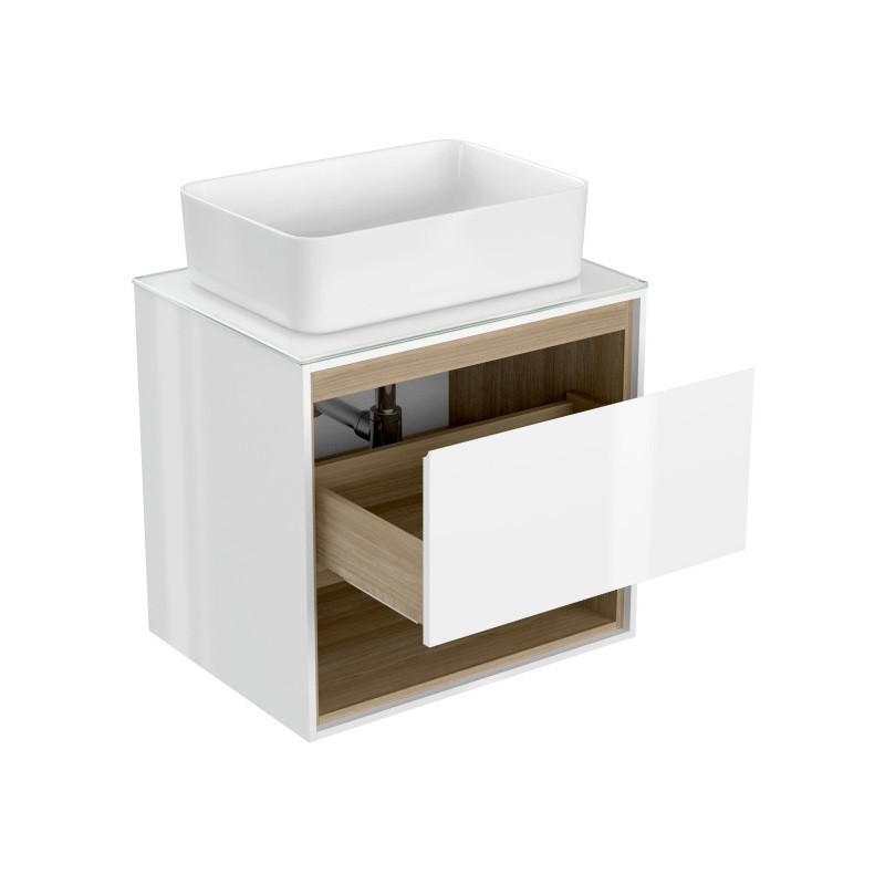 Приобрести тумба подвесная cersanit louna 60 со столешницей, белая