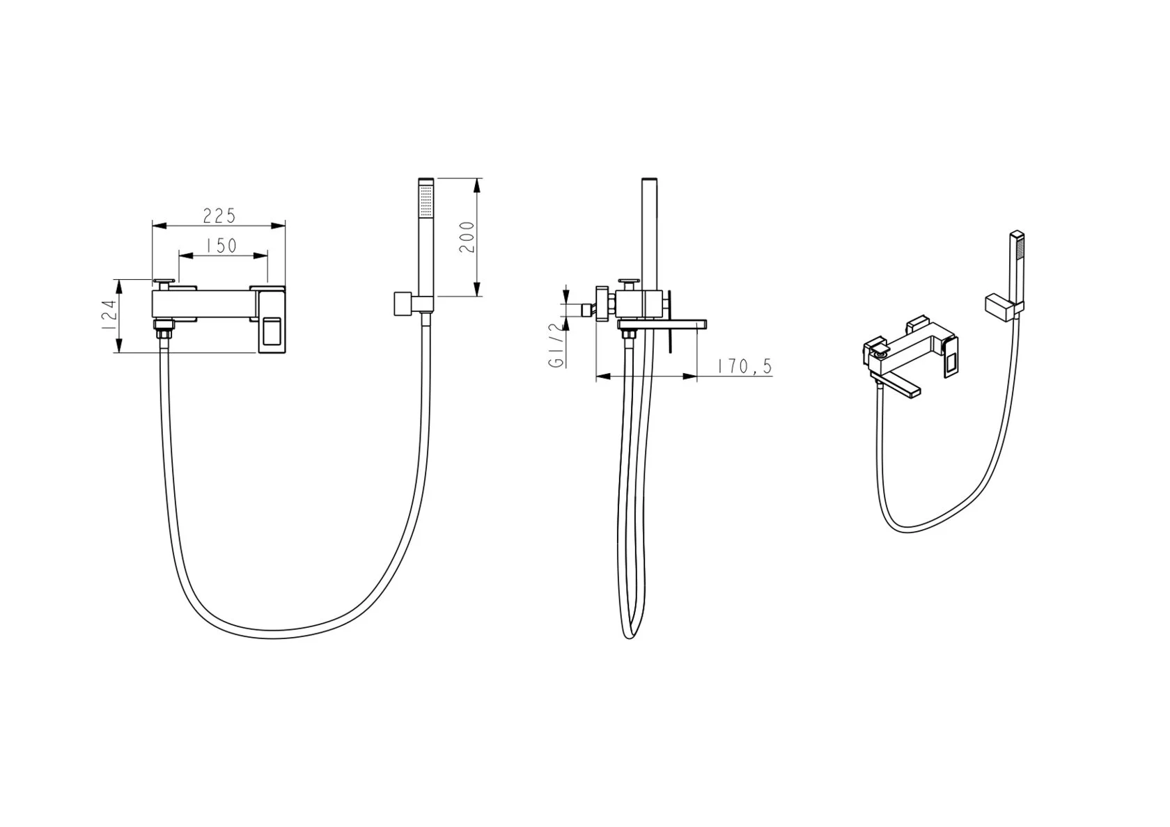 Приобрести boheme смеситель для ванны q, черный матовый\синий 143-buw