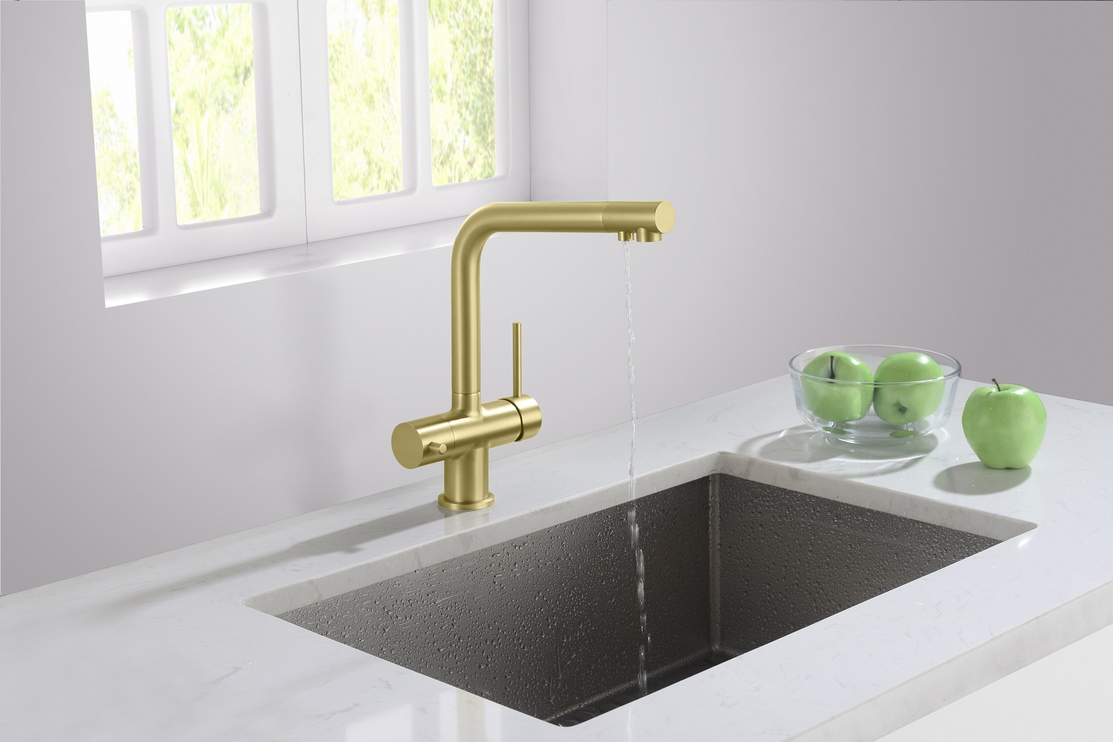 Приобрести смеситель для кухни с подключением фильтра timo saona 2396/17f золото матовое