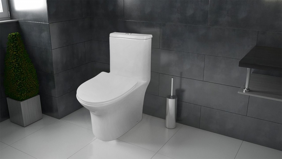 Приобрести azario унитаз - моноблок sente 375х665x785 напольный, безободковый, горизонтальный слив, сиденье дюропласт микролифт az-8614