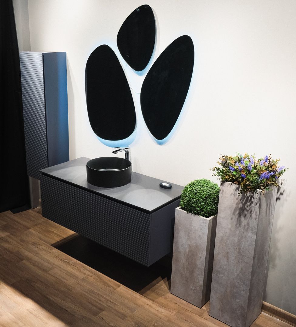 Приобрести jorno тумба подвесная stone 120 см со столешницей, антрацит