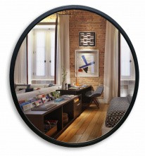 Azario Зеркало Манхэттен-лофт 77х77 см, пластиковая рама, черный ФР-00002429