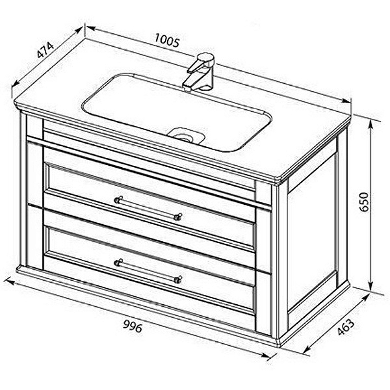 Приобрести aquanet тумба с раковиной бостон 100 см, белая матовая