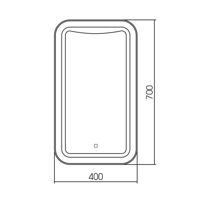 Приобрести azario зеркало турин 40х70 см c подсветкой, сенсор выключатель, диммер led-00002501