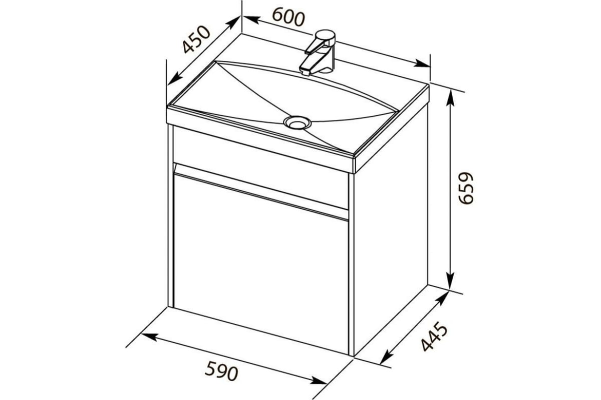 Приобрести aquanet тумба с раковиной палермо 60 см, белая