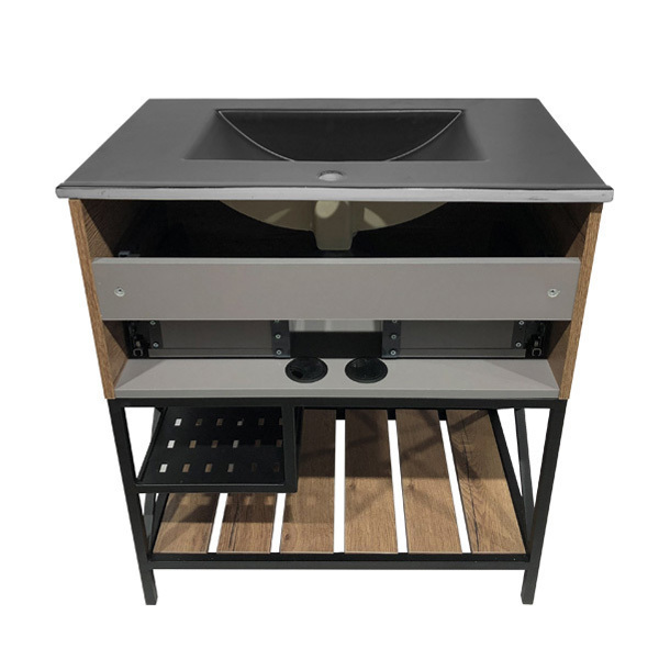 Приобрести сomforty тумба с раковиной "бредфорд-75" дуб темный, черная раковина