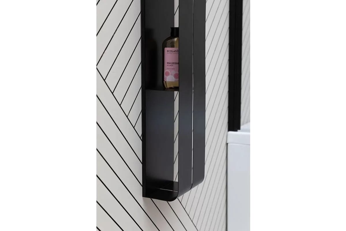 Приобрести aquanet полка магнум h 20x130 см черная матовая, вертикальная 00326459