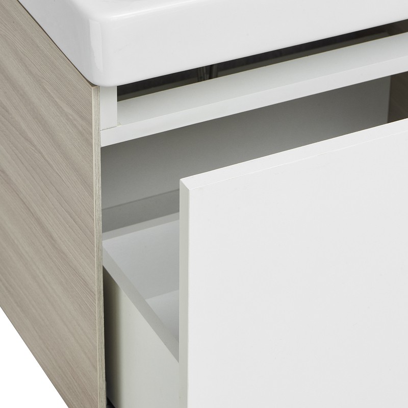 Приобрести тумба подвесная акватон асти 55 с раковиной, белый / ясень шимо