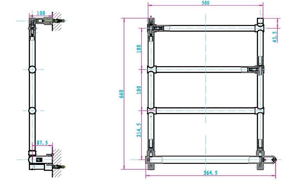 Приобрести boheme полотенцесушитель medici 55х65 см, злектрический, бронза 704