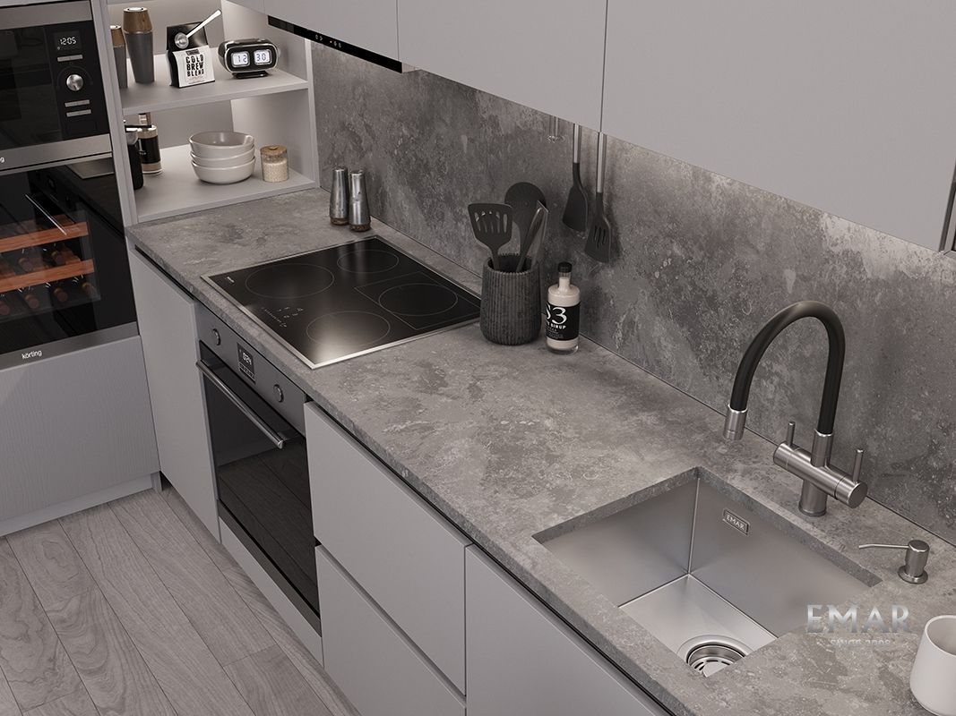 Приобрести emar кухонная мойка 44х42 см, сатин emb-131a pvd nano satine