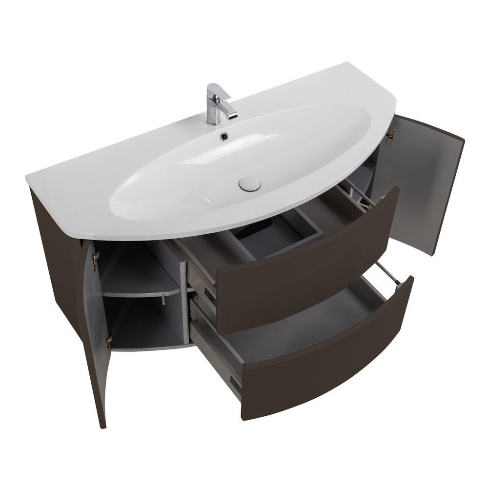 Приобрести cezares тумба подвесная с раковиной eden 121 см grigio talpa opaco, серая 54407