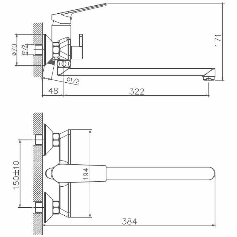 Приобрести haiba смеситель для ванны 230мм, серый hb-22533-3