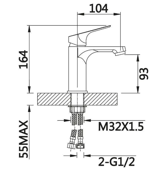 Приобрести cмеситель для раковины vieir sist 164 мм, хром v063513