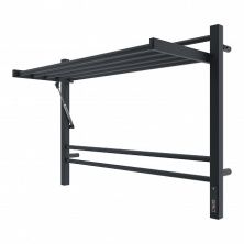 Terminus Полотенцесушитель Горизонт П8 80х60 см, с полкой, электрический, черный матовый