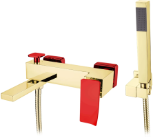 Boheme Смеситель для ванны Q, золото\красный 143-GR.2