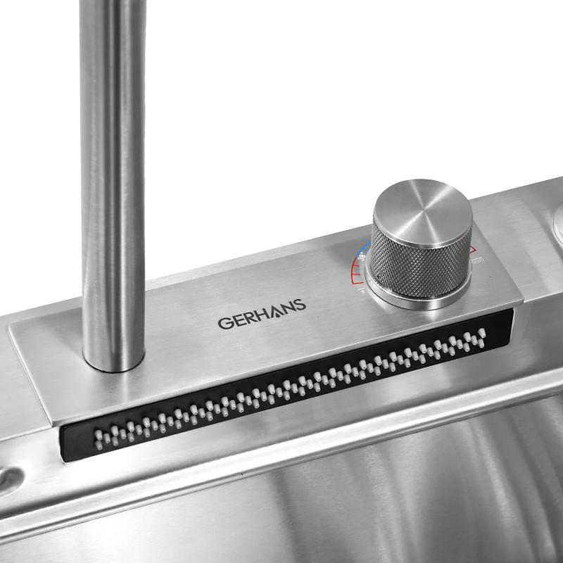 Приобрести gerhans кухонная мойка 75х45 см, функциональная, сатин