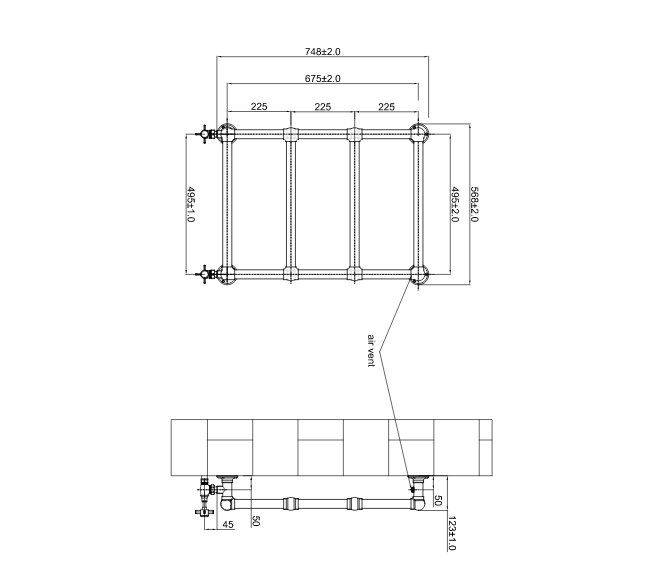 Приобрести boheme полотенцесушитель medici 50х80 см, водяной, бронза 718