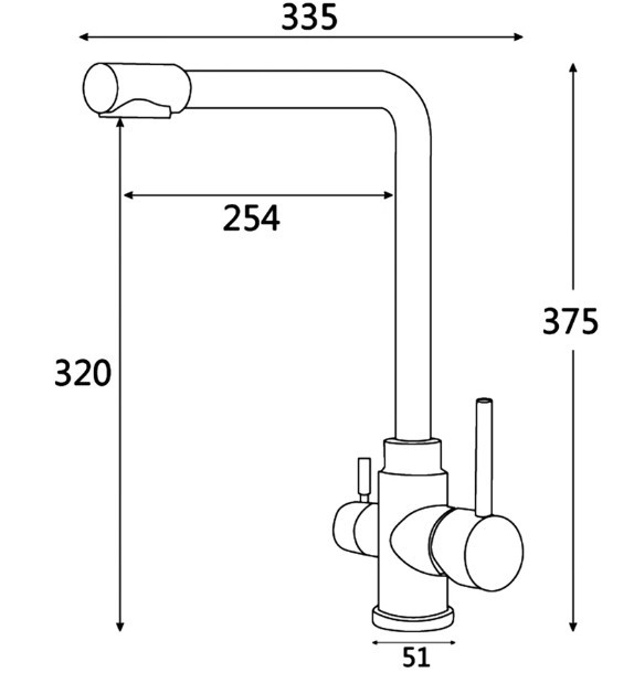 Приобрести смеситель для кухни vieir kitchen 375 мм, с подключением к фильтру, охра v15026(m)
