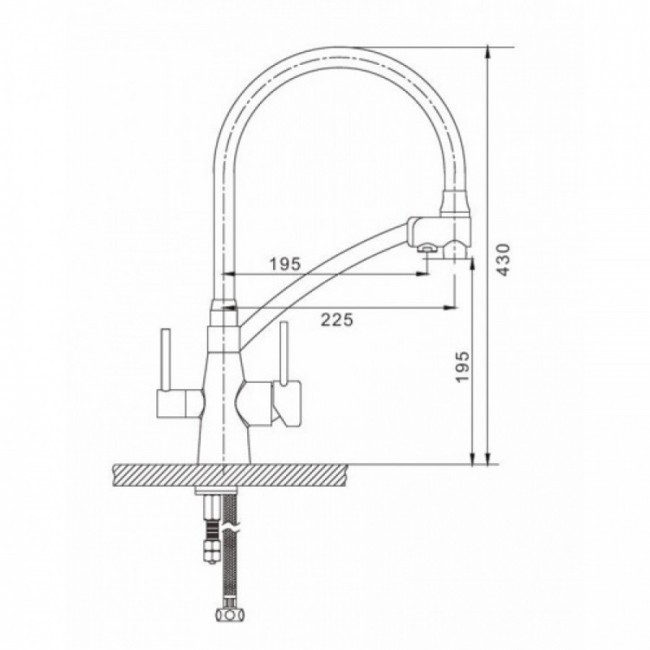 Приобрести gappo смеситель для кухни g4398-17 с фильтром и гибким изливом, хром\серый 30332