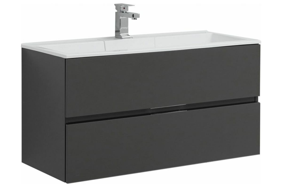Приобрести aquanet тумба с раковиной алвита 100 см, серый антрацит