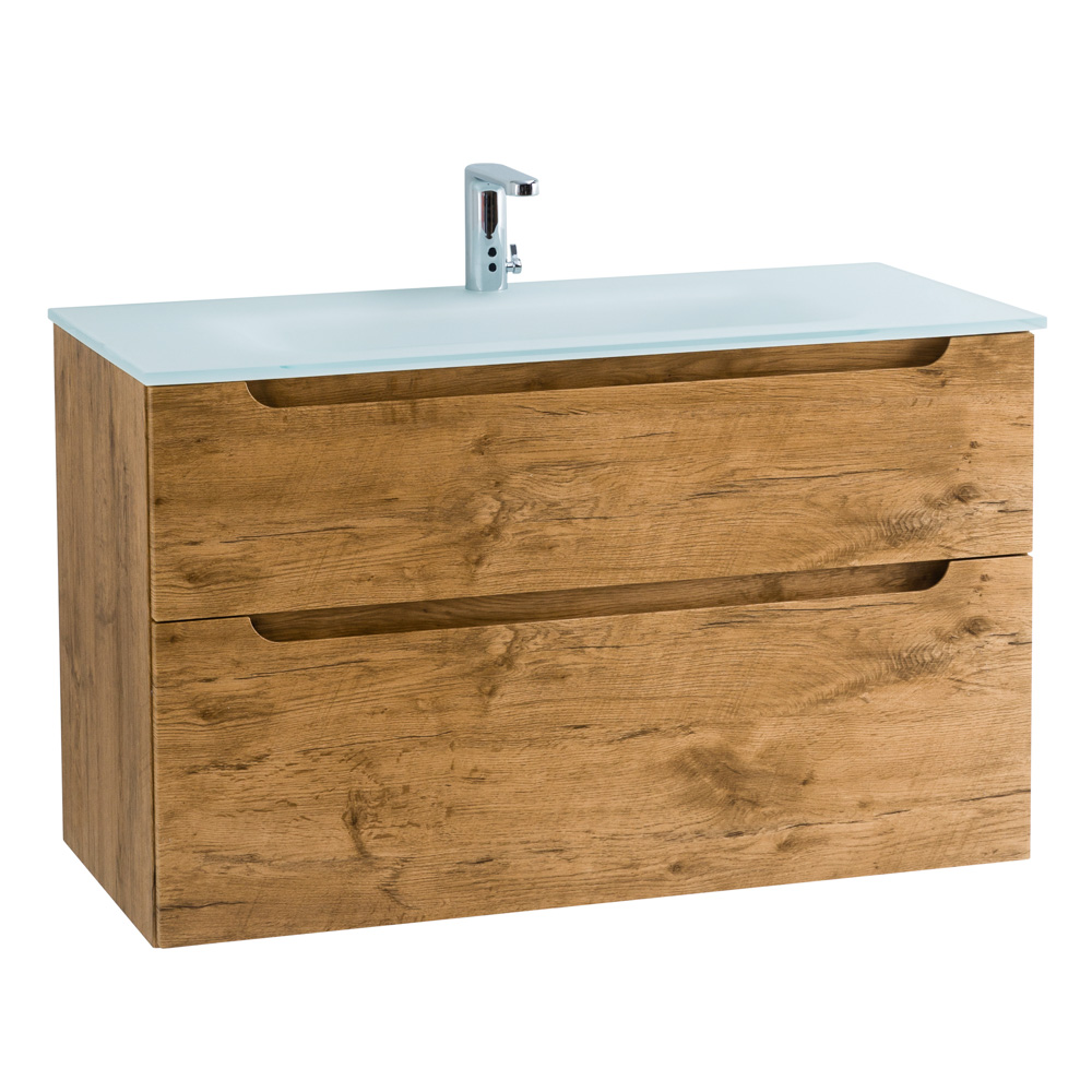 Приобрести belbagno тумба с раковиной etna-h60 100 см, подвесная rovere nature, стеклянная раковина