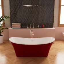 Frank Акриловая ванна F6104 White/Red 170х75 см, красная, отдельностоящая