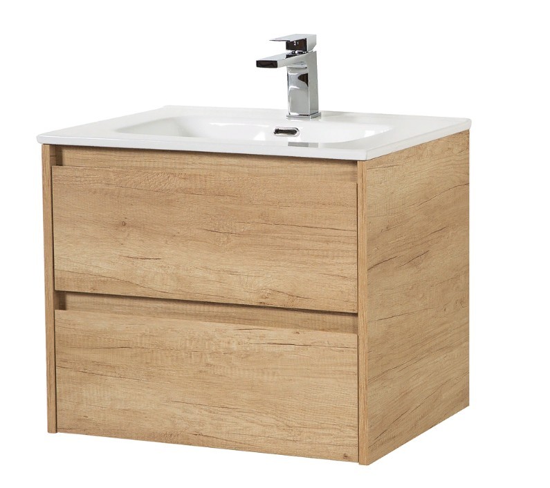 Приобрести тумба подвесная с раковиной belbagno kraft-600-2c-so-rnn 60 см, rovere nebrasca nature