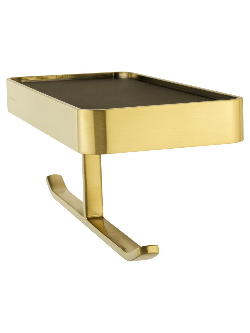 Приобрести двойной держатель для туалетной бумаги с полкой wonzon & woghand lotte, брашированное золото (ww-8356a-bg)