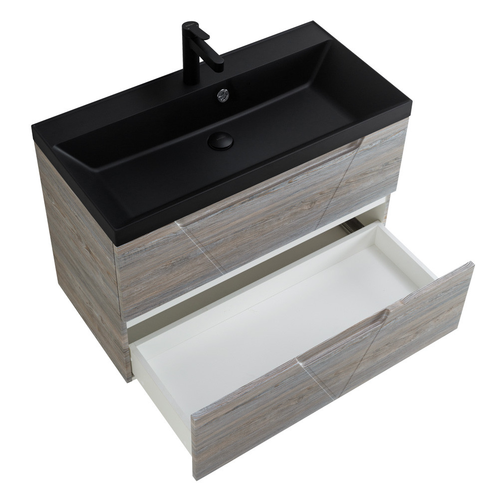 Приобрести belbagno тумба с раковиной vittoria 100 см, подвесная pino, чёрная раковина