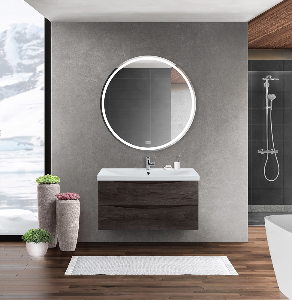 Приобрести belbagno тумба с раковиной marino-cer 100 см, подвесная rovere nature grigio, белая раковина